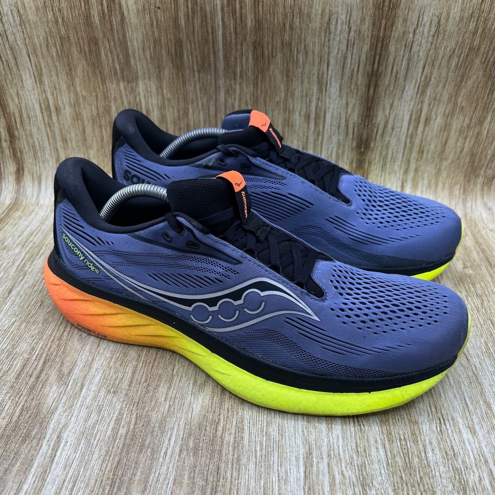Saucony Ride 18 Men's‎ Size 11.5 Shadow Vizi Running Shoes Sneakers S21000-99